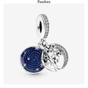 Pandora Double Dangle Tree & Galaxy Moon Charm